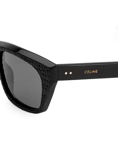 Celine Men's 53MM Textured Square Sunglasses - Black | Thumbnail 3