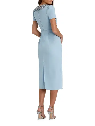 Mac Duggal Women's Crystal-Embellished Sheath Midi-Dress - French Blue | Thumbnail 2