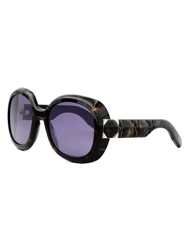 Women's Lady 95.22 R2I Round Sunglasses - Dark Havana