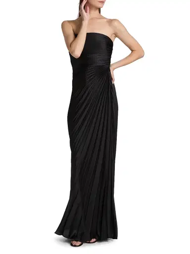 A.L.C. Women's Bianca Pleated Strapless Gown | Thumbnail 2 A.L.C. Women's Bianca Pleated Strapless Gown | Thumbnail 2