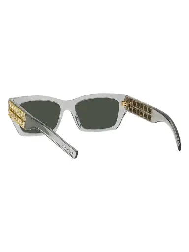 Givenchy Women's 4G Rectangular Sunglasses - Transparent Grey Green | Thumbnail 4