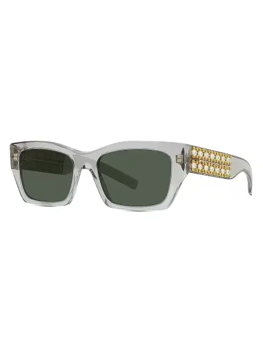 Givenchy Women's 4G Rectangular Sunglasses - Transparent Grey Green | Thumbnail 1