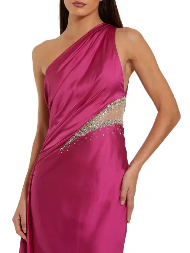 Mac Duggal Women's Satin One-Shoulder Gown | Thumbnail 4 Mac Duggal Women's Satin One-Shoulder Gown | Thumbnail 4