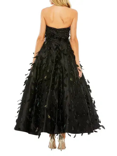 Mac Duggal Women's Feather-Embellished Strapless Ball Gown - Black | Thumbnail 2