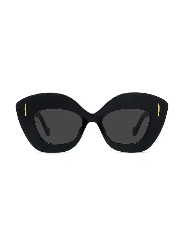 LOEWE Women's Anagram 53MM Cat-Eye Sunglasses - Black Smoke