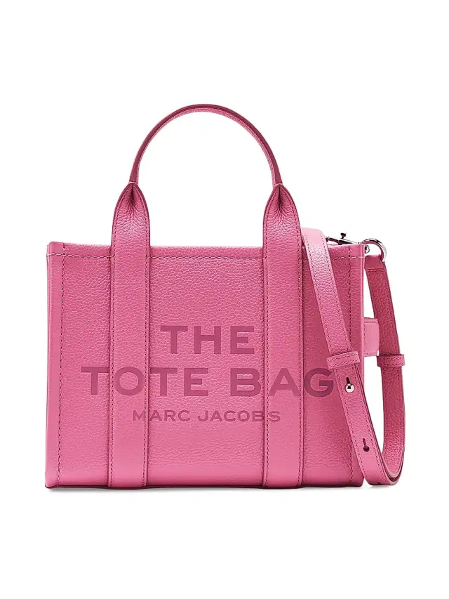 Women's The Leather  Tote Bag - Bow Pink