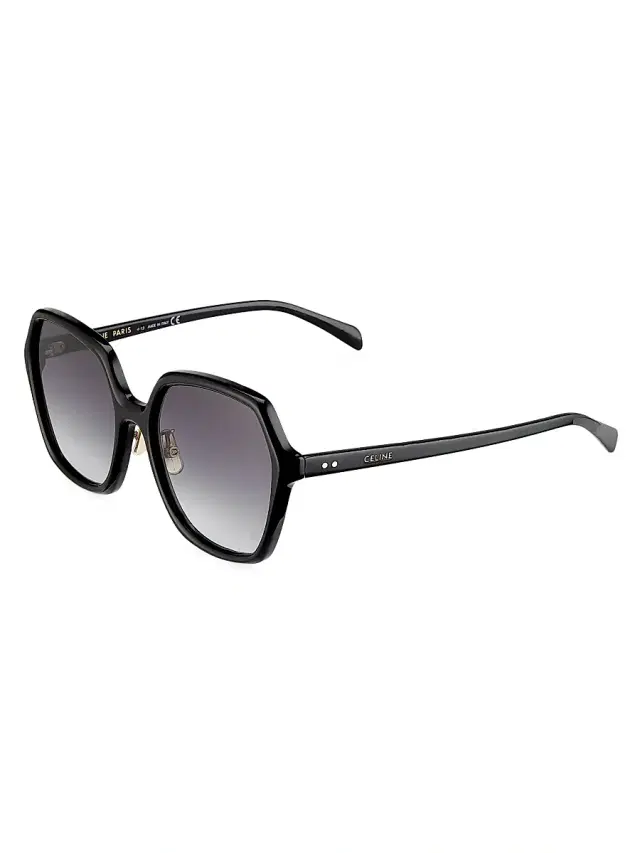 CELINE Women's 58MM Geometric Sunglasses - Shiny Black