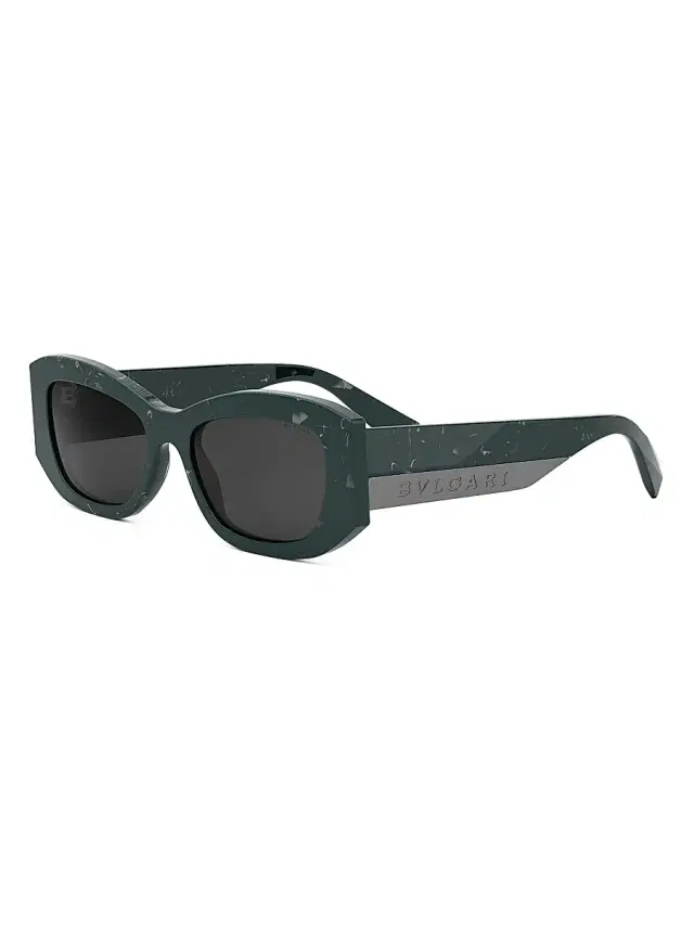 BVLGARI Women's Roma 54MM Geometric Sunglasses - Grey Green Grey