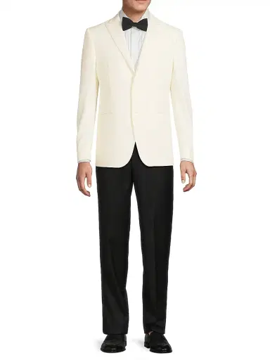 CORNELIANI Men's Peak-Lapel Tailored Jacket - White - Size 48 | Thumbnail 2 CORNELIANI Men's Peak-Lapel Tailored Jacket - White - Size 48 | Thumbnail 2