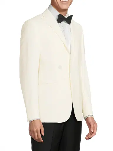 CORNELIANI Men's Peak-Lapel Tailored Jacket - White - Size 48 | Thumbnail 4 CORNELIANI Men's Peak-Lapel Tailored Jacket - White - Size 48 | Thumbnail 4
