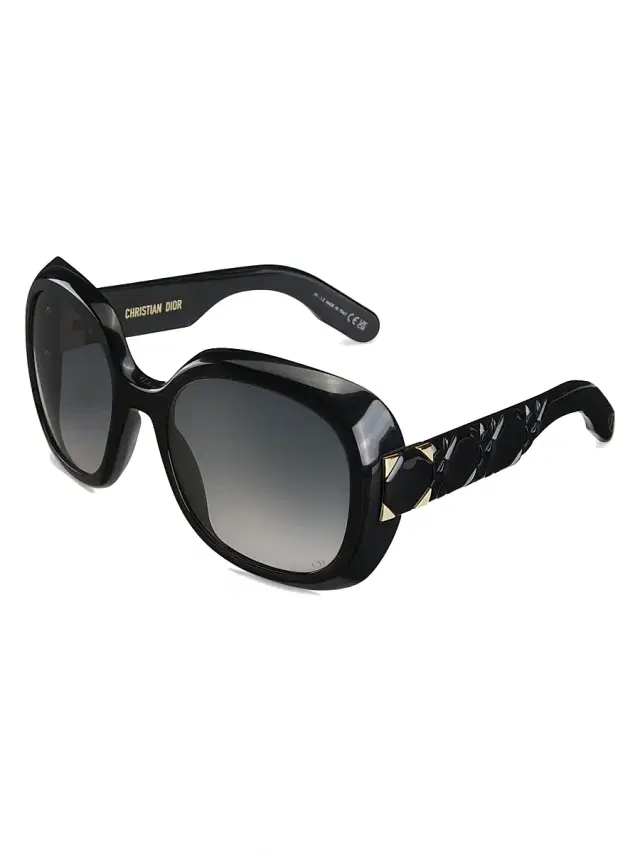 Dior Women's Lady 95.22 R2I 58MM Round Sunglasses - Shiny Black