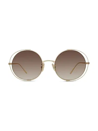 LOEWE Women's Signature 54MM Round Sunglasses - Gradient Brown Gold | Thumbnail 2 LOEWE Women's Signature 54MM Round Sunglasses - Gradient Brown Gold | Thumbnail 2