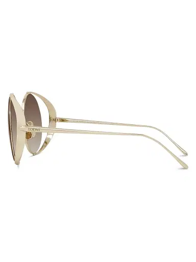 LOEWE Women's Signature 54MM Round Sunglasses - Gradient Brown Gold | Thumbnail 3 LOEWE Women's Signature 54MM Round Sunglasses - Gradient Brown Gold | Thumbnail 3