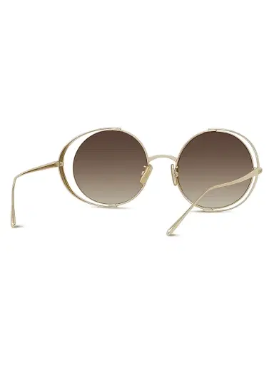 LOEWE Women's Signature 54MM Round Sunglasses - Gradient Brown Gold | Thumbnail 6 LOEWE Women's Signature 54MM Round Sunglasses - Gradient Brown Gold | Thumbnail 6