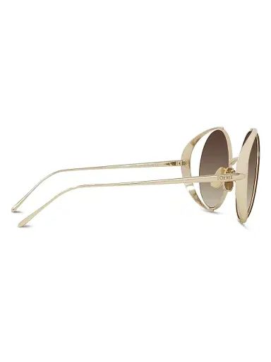 LOEWE Women's Signature 54MM Round Sunglasses - Gradient Brown Gold | Thumbnail 7 LOEWE Women's Signature 54MM Round Sunglasses - Gradient Brown Gold | Thumbnail 7