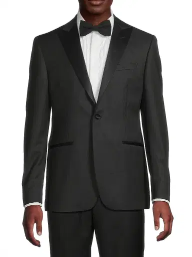 CORNELIANI Men's Jacquard Tuxedo Peak-Lapel Jacket - Black - Size 48 | Thumbnail 3