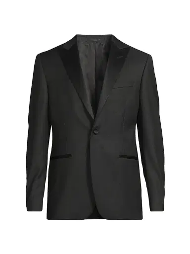 CORNELIANI Men's Jacquard Tuxedo Peak-Lapel Jacket - Black - Size 48 | Thumbnail 1