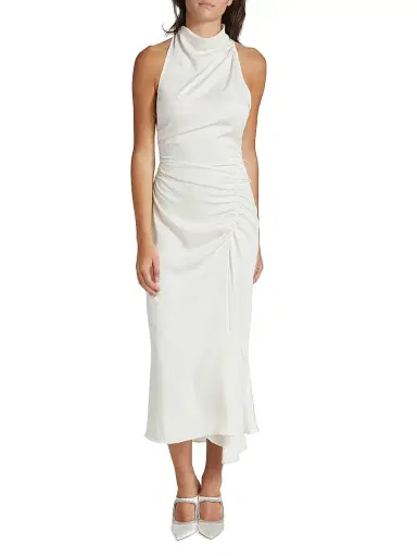 A.L.C. Women's Inez Satin Halter Dress - Whisper White - Size 12 | Thumbnail 3 A.L.C. Women's Inez Satin Halter Dress - Whisper White - Size 12 | Thumbnail 3