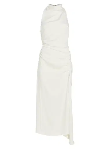 A.L.C. Women's Inez Satin Halter Dress - Whisper White - Size 12 | Thumbnail 1 A.L.C. Women's Inez Satin Halter Dress - Whisper White - Size 12 | Thumbnail 1
