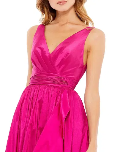 Mac Duggal Women's Satin Flounce V-Neck Gown - Black | Thumbnail 6 Mac Duggal Women's Satin Flounce V-Neck Gown - Black | Thumbnail 6