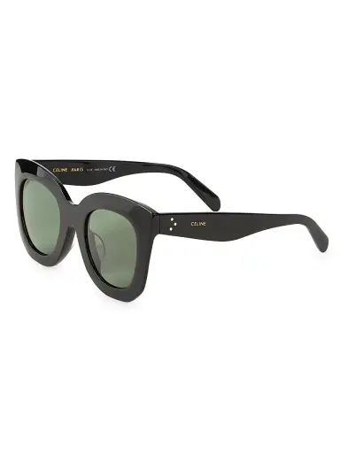 CELINE Women's 49MM Round Cat-Eye Sunglasses - Black | Thumbnail 1 CELINE Women's 49MM Round Cat-Eye Sunglasses - Black | Thumbnail 1