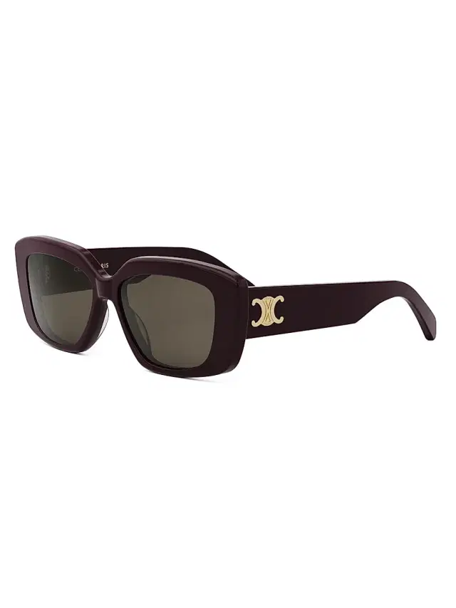 CELINE Women's Triomphe 55MM Rectangular Sunglasses - Dark Grey Deep Purple