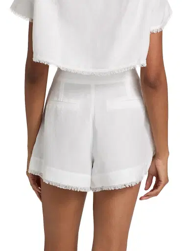 Simkhai Women's Dax Linen-Blend Shorts - White - Size Medium | Thumbnail 5