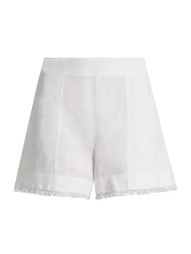 Simkhai Women's Dax Linen-Blend Shorts - White - Size Medium | Thumbnail 1