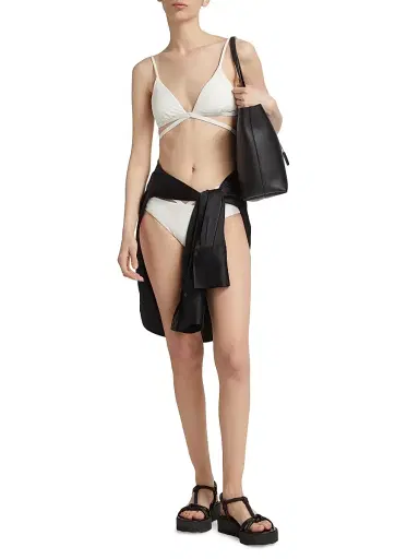 Simkhai Women's Harlen Strappy Triangle Bikini Top - White - Size Large | Thumbnail 2