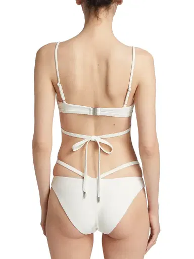 Simkhai Women's Harlen Strappy Triangle Bikini Top - White - Size Large | Thumbnail 4