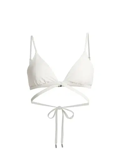 Simkhai Women's Harlen Strappy Triangle Bikini Top - White - Size Large | Thumbnail 1