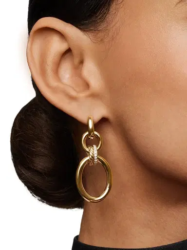 David Yurman Women's DY Mercer Circular Drop Earrings In 18K Yellow Gold - Gold | Thumbnail 6 David Yurman Women's DY Mercer Circular Drop Earrings In 18K Yellow Gold - Gold | Thumbnail 6