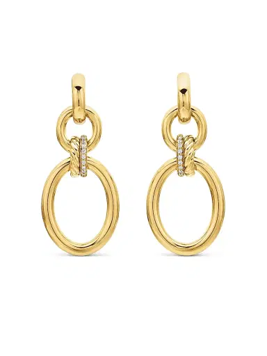 David Yurman Women's DY Mercer Circular Drop Earrings In 18K Yellow Gold - Gold | Thumbnail 1 David Yurman Women's DY Mercer Circular Drop Earrings In 18K Yellow Gold - Gold | Thumbnail 1