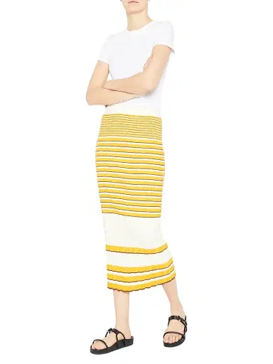 Theory Women's Rib-Knit Pencil Skirt - Soap Amber Cedar | Thumbnail 2