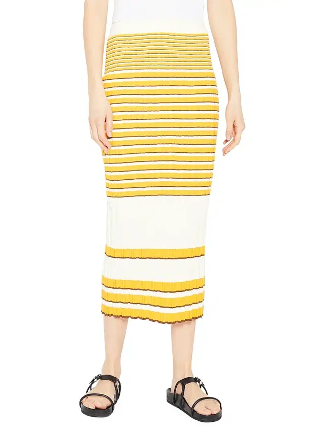 Theory Women's Rib-Knit Pencil Skirt - Soap Amber Cedar