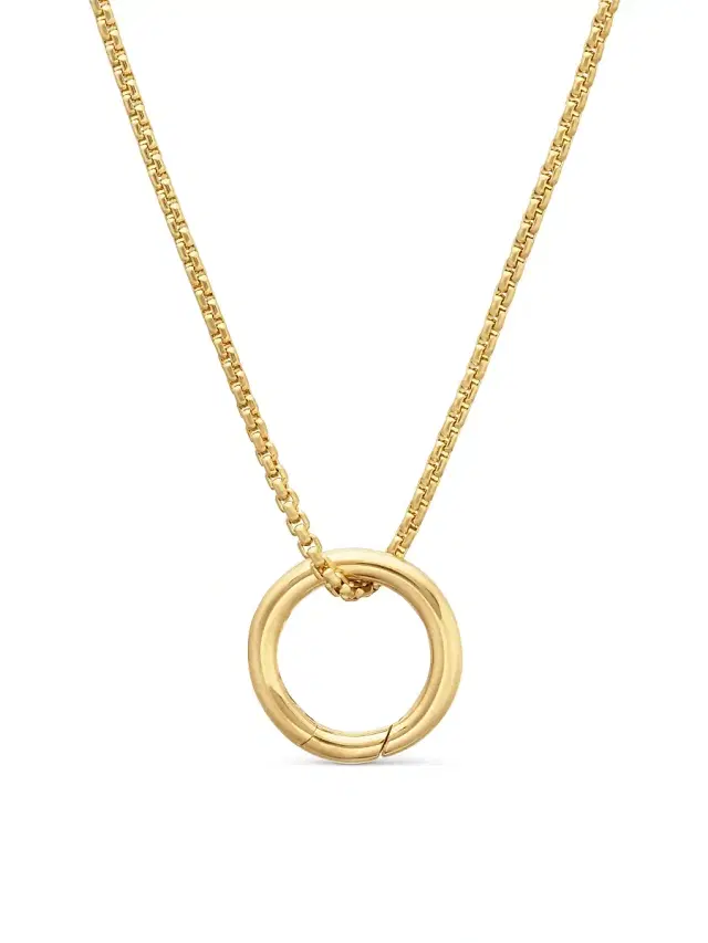 Women's Smooth Amulet Holder in 18K Yellow Gold, 12.3mm - Gold