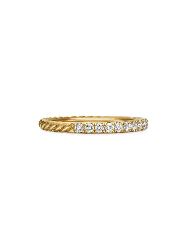 Women's Cable Collectibles Stack Ring in 18K Yellow Gold - Gold