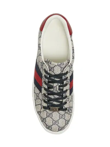 Gucci Men's Ace Web Sneakers - Beige Blue | Thumbnail 4