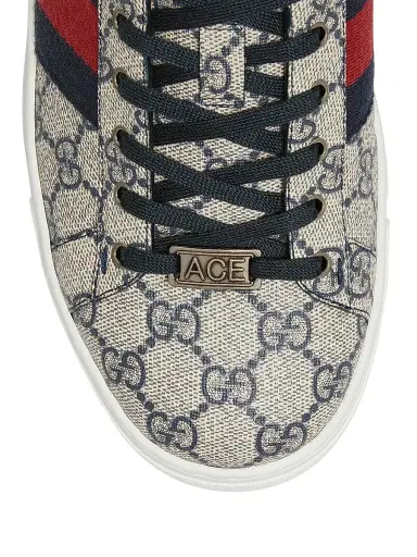Gucci Men's Ace Web Sneakers - Beige Blue | Thumbnail 5