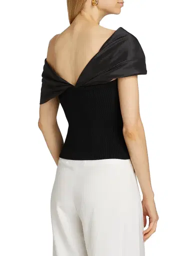 SIMKHAI Women's Celiana Twist Rib-Knit Combo Top - Black | Thumbnail 5 SIMKHAI Women's Celiana Twist Rib-Knit Combo Top - Black | Thumbnail 5