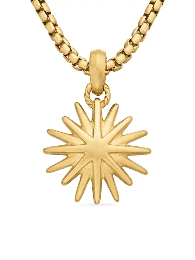 Women's Starburst Charm in 18K Yellow Gold, 21.5MM - Gold