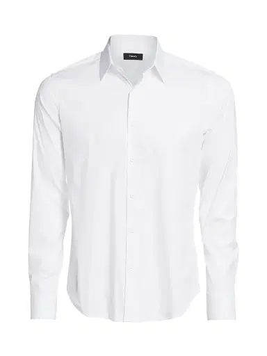 Theory Men's Sylvain Wealth Poplin Long-Sleeve Shirt | Thumbnail 1