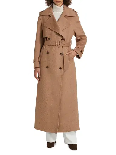 Simkhai Women's Rumi Belted Wool-Blend Coat - Camel - Size XL | Thumbnail 3 Simkhai Women's Rumi Belted Wool-Blend Coat - Camel - Size XL | Thumbnail 3