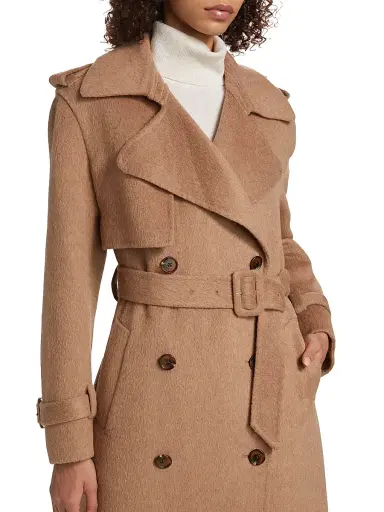 Simkhai Women's Rumi Belted Wool-Blend Coat - Camel - Size XL | Thumbnail 6 Simkhai Women's Rumi Belted Wool-Blend Coat - Camel - Size XL | Thumbnail 6