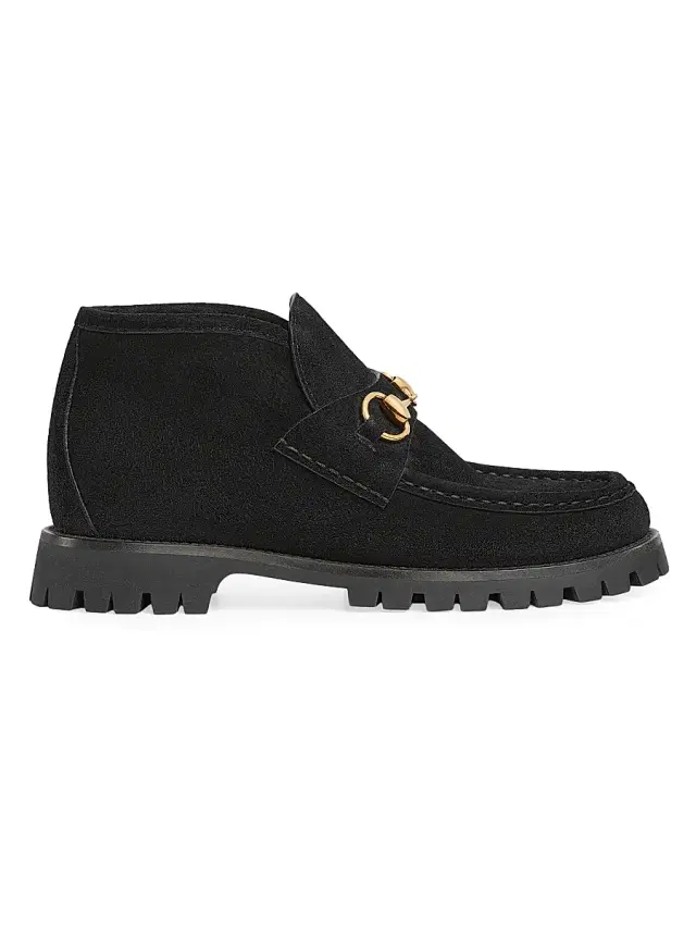 Gucci Women's Sylke Suede Booties - Nero
