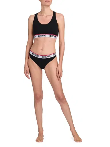 MOSCHINO Women's Logo Band Sports Bra - Black - Size XS | Thumbnail 2