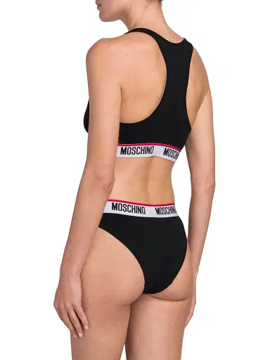 MOSCHINO Women's Logo Band Sports Bra - Black - Size XS | Thumbnail 5