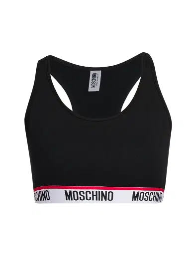MOSCHINO Women's Logo Band Sports Bra - Black - Size XS | Thumbnail 1