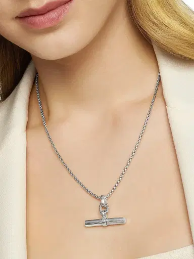David Yurman Women's Lexington EW Barrel Pendant - Sterling Silver | Thumbnail 2