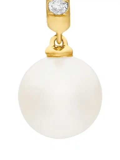 David Yurman Women's Pearl and Pavé Drop Earrings in 18K Yellow Gold with Pearls and Diamonds, 15.6mm - Pearl | Thumbnail 6